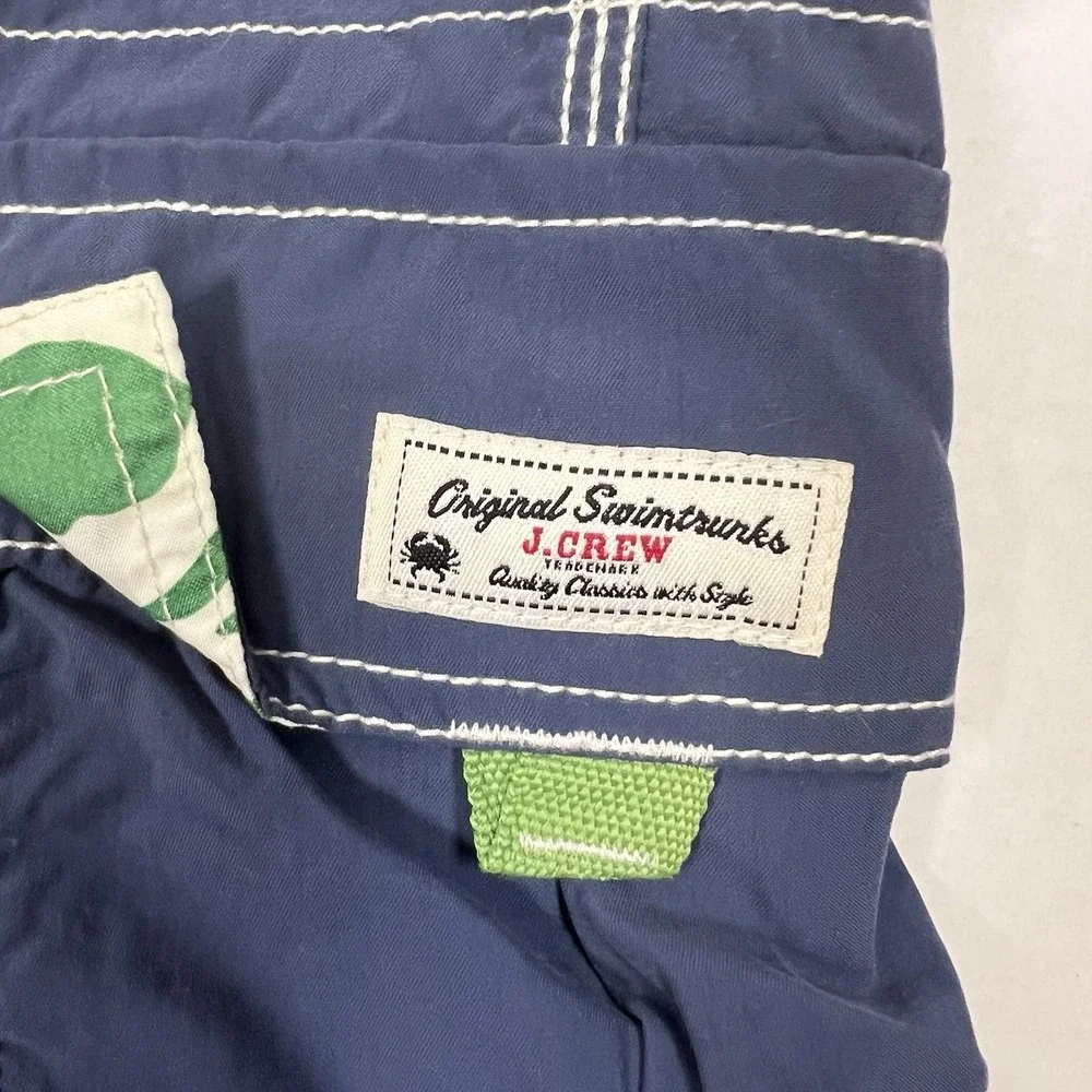 J. Crew Original Swimtrunks Men's Sz 32 Blue‎ Board Swim Trunks Cargo Pockets
